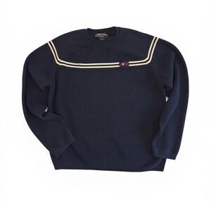 Vintage 90s Abercrombie & Fitch Navy Stripe Knit Sweater